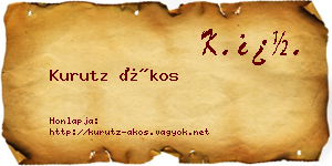 Kurutz Ákos névjegykártya