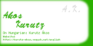 akos kurutz business card